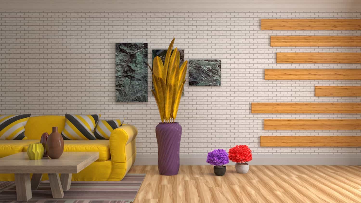 Decoración en vertical para detrás del sillón